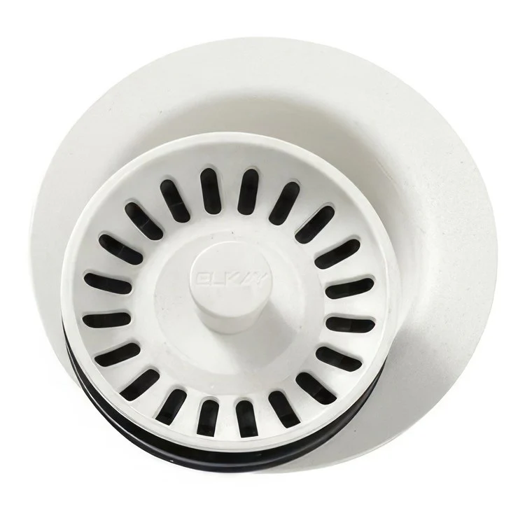 Disposal Flange with Removable Basket Strainer and Rubber Stopper Charcoal 3-1/2 Inch Polymer for Sinks with 3-1/2