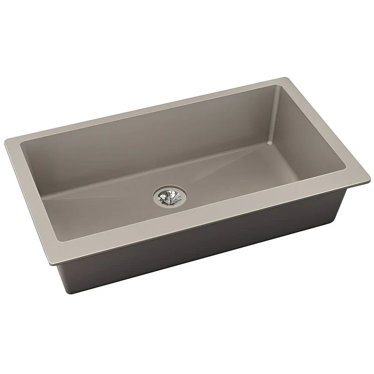Kitchen Sink Quartz Luxe 36 x 19 Inch Single Bowl Perfect Drain Charcoal Undermount - Frankwebs