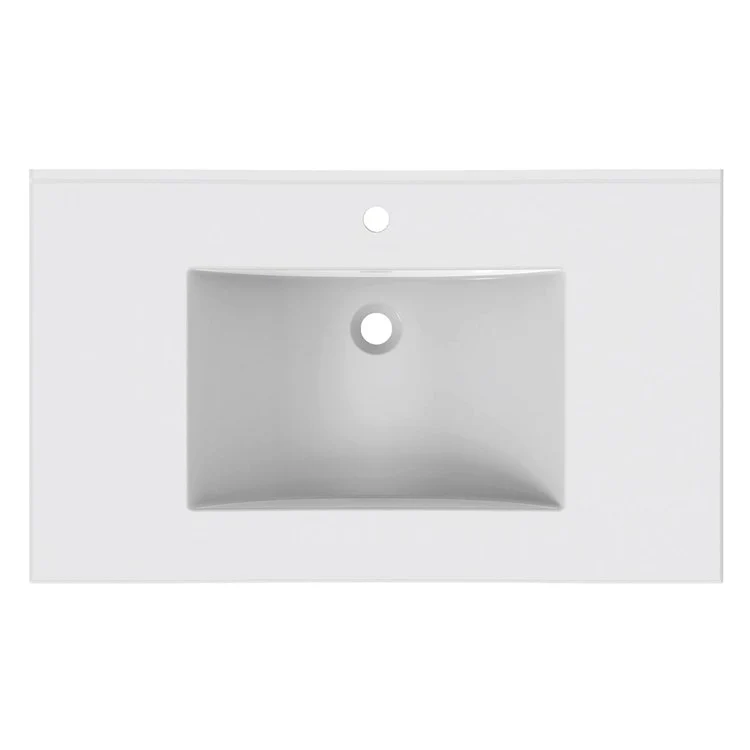 Vanity Top Ceramic Top 37 x 22 Inch White Ceramic 1 Hole 1-4/5 Centimeter - Frankwebs