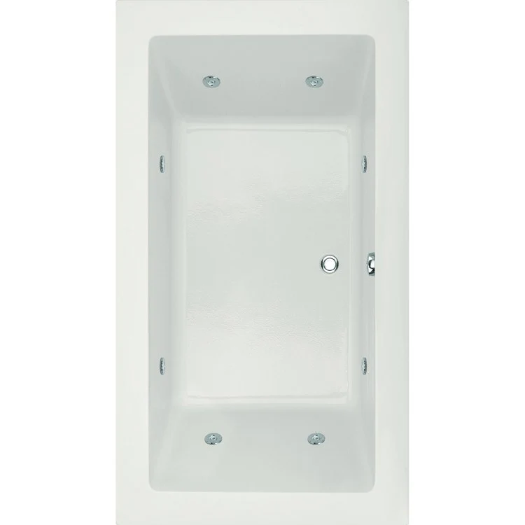 Combination Tub Designer Collection Danika 73 x 41 x 21 Inch Drop-In Side Center Drain White Rectangle - Frankwebs