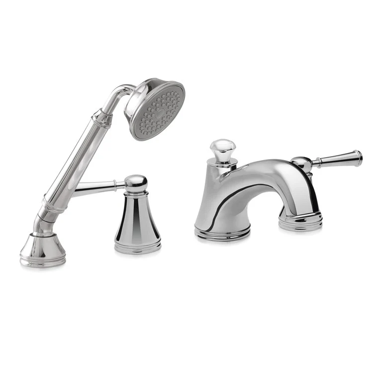 Roman Tub Trim Vivian with Handshower 2 Lever Polished Chrome ADA 7-7/8 Inch Reach - Frankwebs