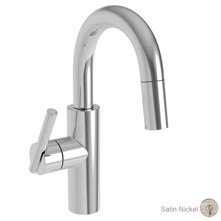East Linear Single Handle Pull Down Bar/Prep Faucet - Antique Nickel - Frankwebs