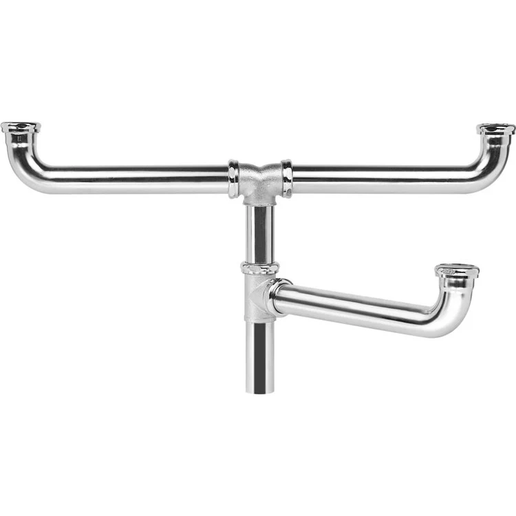 Drain Fitting Center Outlet 25 x 15 Inch Brass for Triple Bowls with Offset Center Drain 25-1/4 Inch - Frankwebs