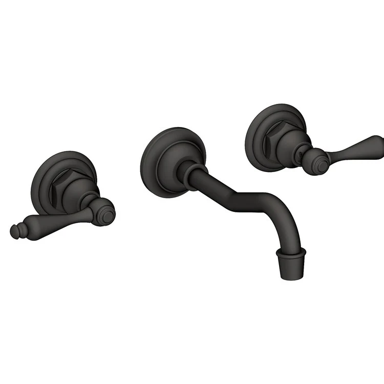 Lavatory Faucet Chesterfield Wall Mount 8 Inch Spread 2 Lever ADA WaterSense Polished Brass Uncoated Living 1.2 Gallons Per Minute Brass Less Drain Spout Reach 7-1/4 Inch - Frankwebs