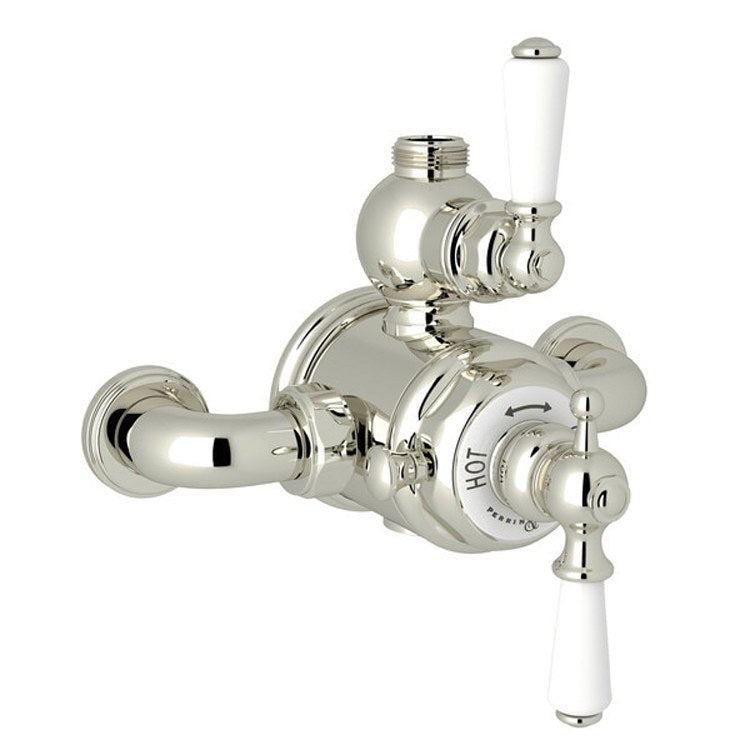 Thermostatic Valve Trim Edwardian Exposed with Volume & Temperature Control 2 Lever Polished Chrome - Frankwebs