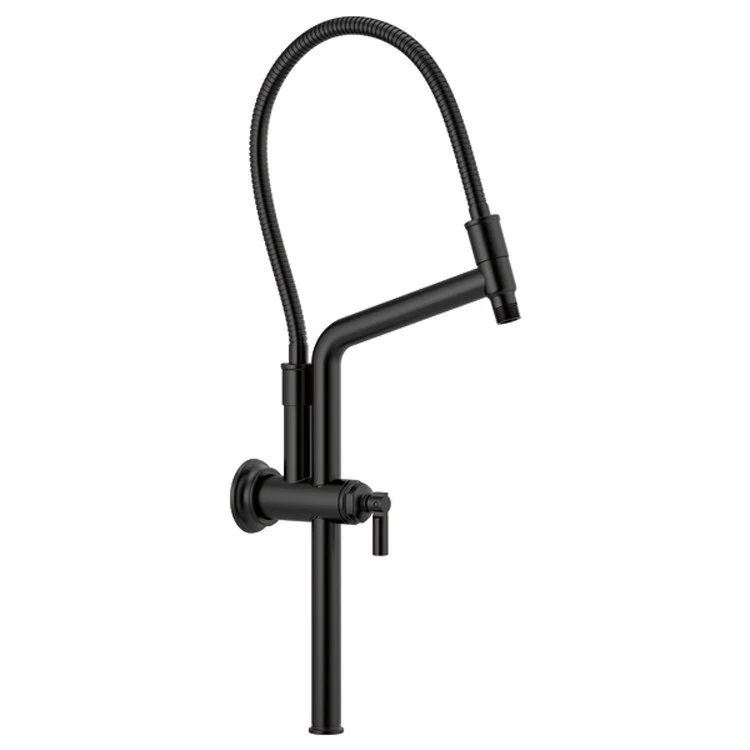 Shower Arm Universal Showering Slide Bar with Flange Matte Black 10-7/16 Inch 1/2
