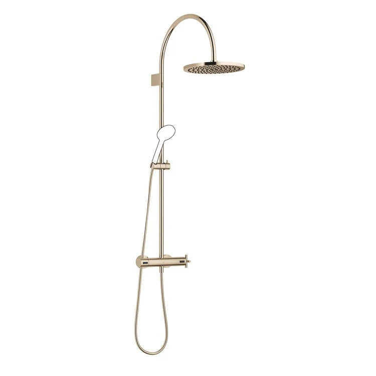 Shower Set TARA Exposed with Thermostat Less Handshower 1 Cross Champagne 1.8 Gallons per Minute - Frankwebs
