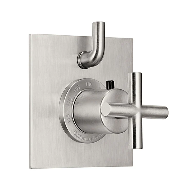 Thermostatic Trim Tiburon Square with Single Volume Control 2 Cross Bella Terra Bronze Brass - Frankwebs