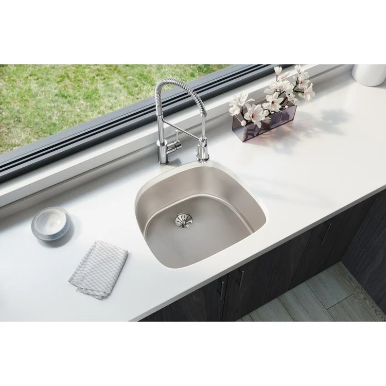 Kitchen Sink Lustertone Iconix 23.5 x 21.25 Inch Single Bowl with Perfect Drain Luminous Satin Undermount - Frankwebs