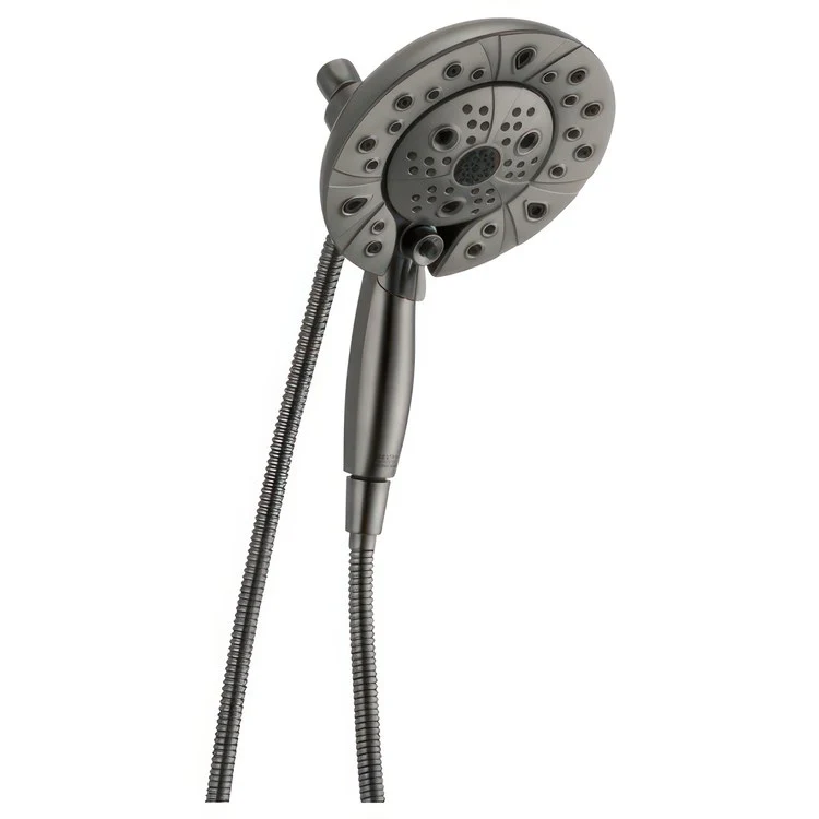 Handshower Combination In2ition Universal Showering Components H2Okinetic 2-In-1 Lumicoat Polished Nickel WaterSense 5 Function 6-7/8 Inch Includes 60-82 Inch Stretchable Metal Hose - Frankwebs