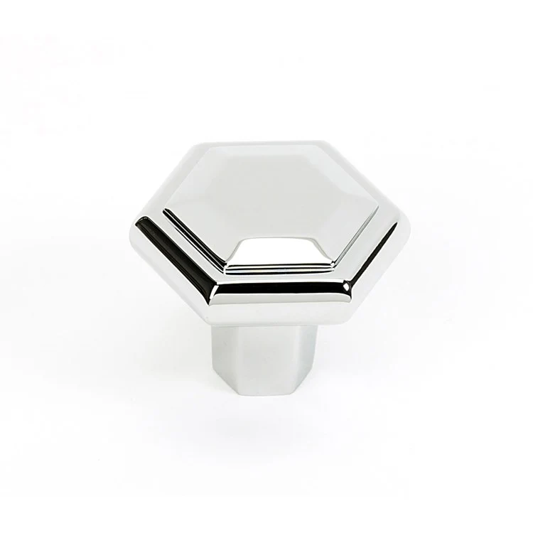 Knob Nicole Hexagon Satin Nickel Brass 1-1/8 Inch 1-3/16 Inch 9/16 Inch - Frankwebs