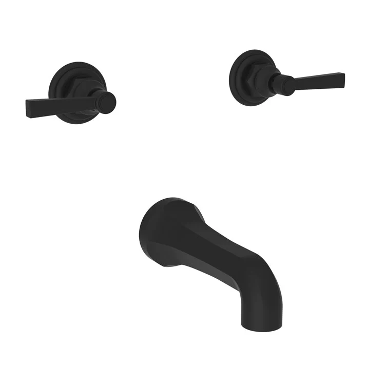 Tub Filler Trim Astor Wall Mount 2 Lever Satin Gold PVD ADA 7-7/8 Inch Spread - Frankwebs