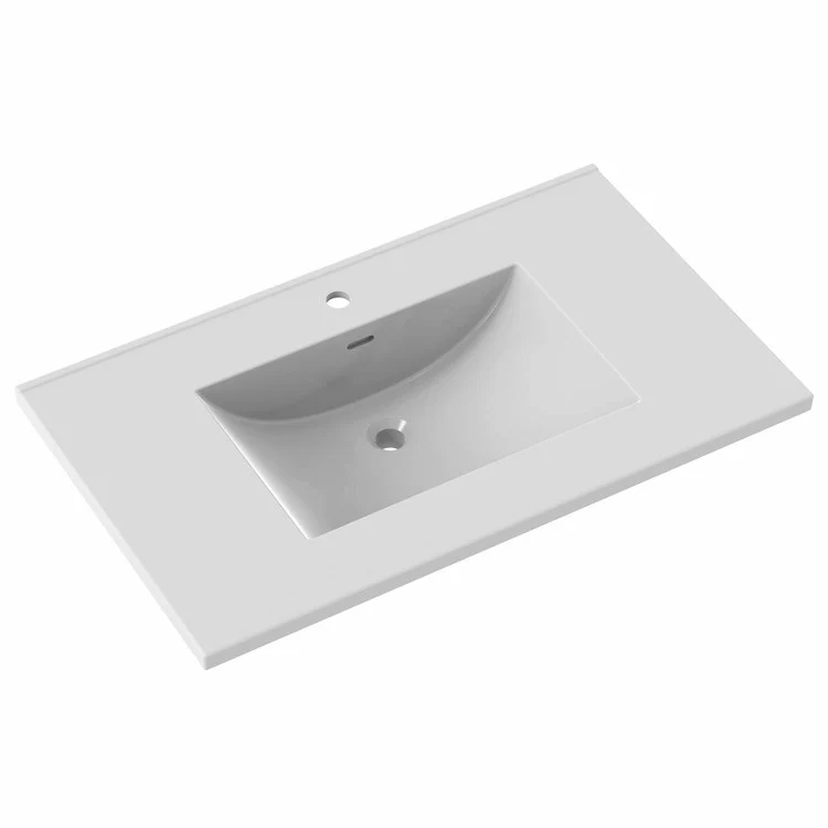 Vanity Top Ceramic Top 37 x 22 Inch White Ceramic 1 Hole 3 Centimeter - Frankwebs