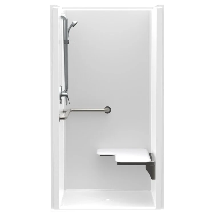 Shower Module 36 x 36 x 75-1/4 Inch Acrylic White ADA 1 Pieces Cushioned Left Hand Seat Center Drain - Frankwebs
