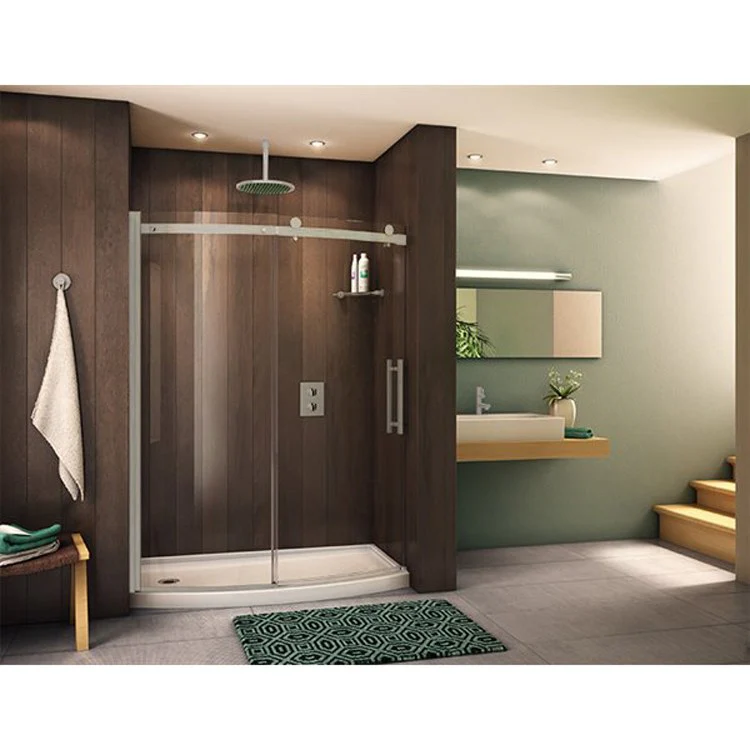 Shower Door Novara Bow Front Right Opening 48 x 78-1/2 Inch Chrome Clear 5/16 Inch - Frankwebs