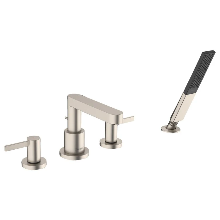 Roman Tub Trim Finoris 2 Lever Brushed Nickel WaterSense 4-3/8 Inch Spread 4 Hole PowderRain 1.75 Gallons per Minute - Frankwebs