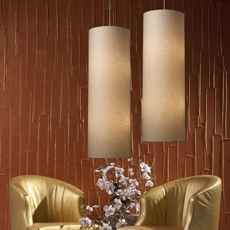 Fabric Cylinder Four-Light LED Pendant - Frankwebs