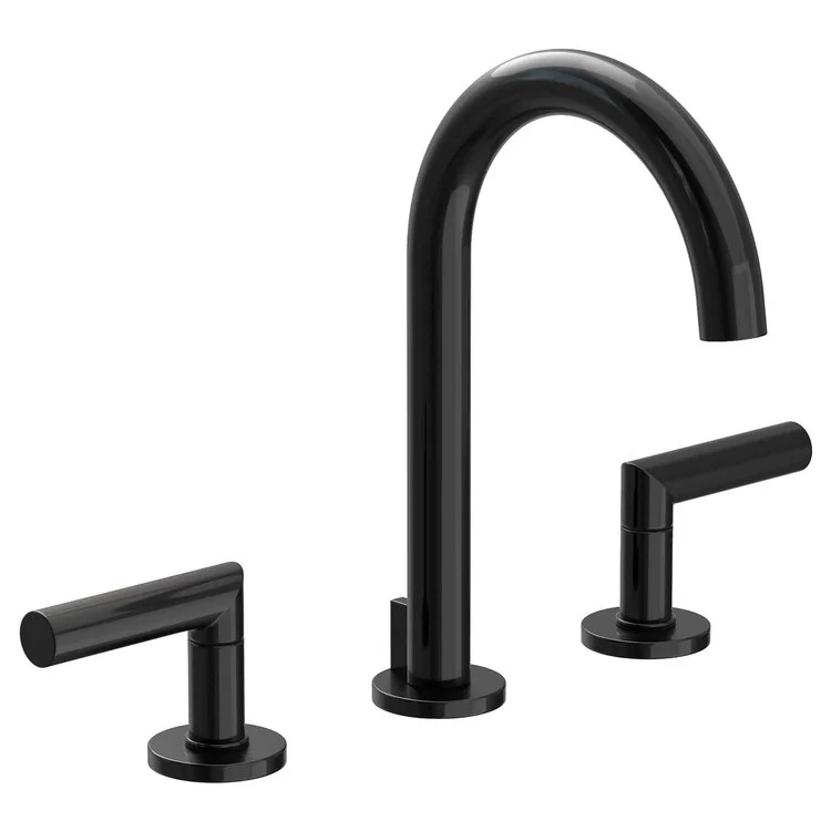 Lavatory Faucet Pavani Widespread 8 to 20 Inch Spread 2 Lever ADA Midnight Chrome 1.2 Gallons per Minute Brass Spout Height 6-1/8 Inch - Frankwebs