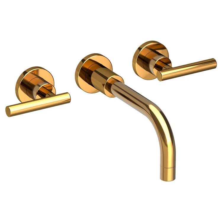 East Linear Two Handle Wall-Mount Bathroom Faucet with Lever Handles - Polished Chrome - Frankwebs