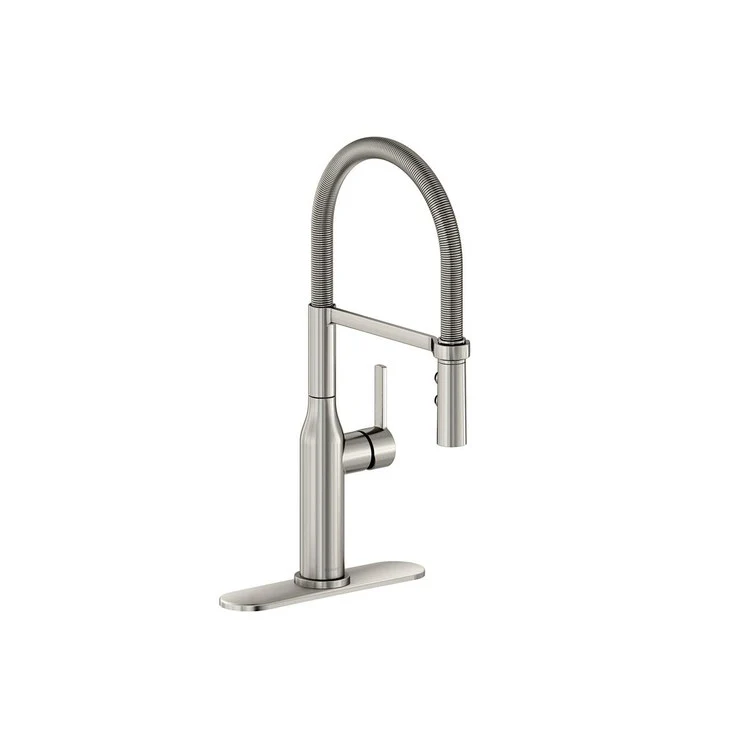 Kitchen Faucet Avado Deck Mount 1 Forward Only Lever ADA Lustrous Steel Semi-Pro 1 Hole Spout Height 20-1/16 Inch - Frankwebs