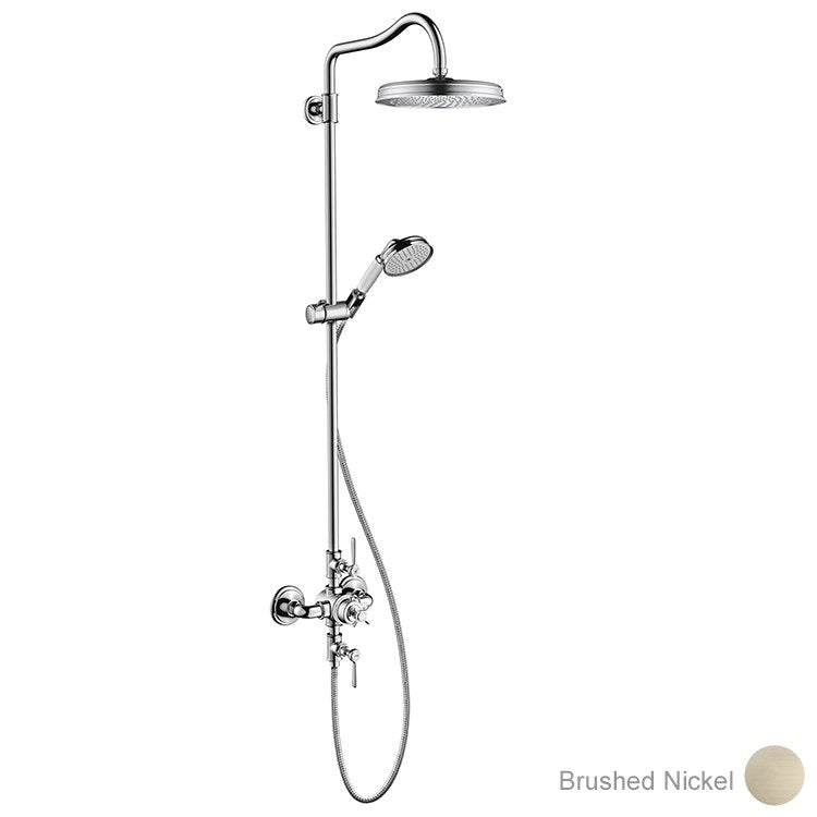 Shower System Montreux 240 Integrated Volume Control 2 Lever Brushed Black Chrome ADA 1.8 Gallons per Minute - Frankwebs