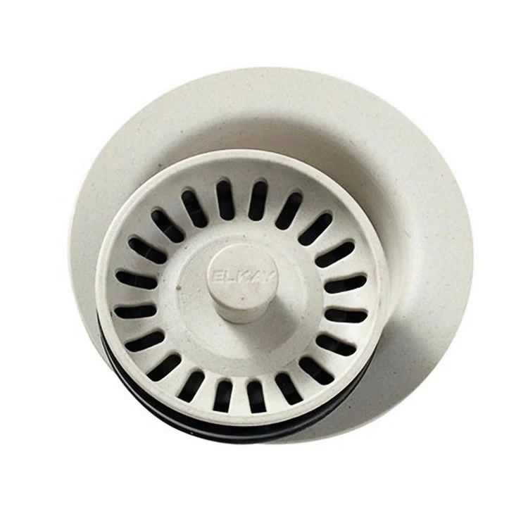 Disposal Flange with Removable Basket Strainer and Rubber Stopper Charcoal 3-1/2 Inch Polymer for Sinks with 3-1/2
