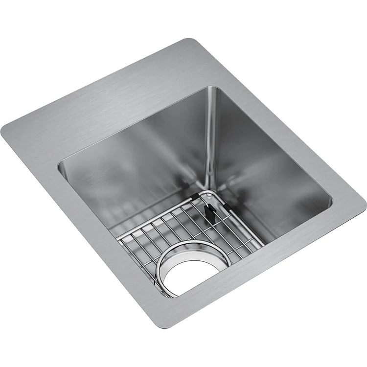 Sink Kit Crosstown Dual Mount 13 x 16 Inch Single Bowl Polished Satin Bottom Grid - Frankwebs