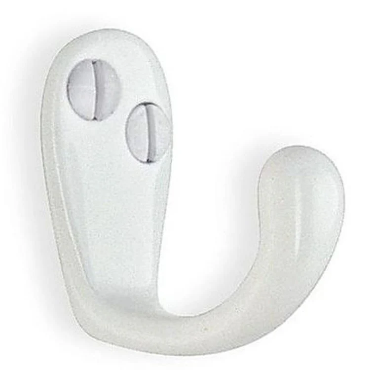Coat Hook Single White 1-1/2 Inch 3/4 Inch Wall Mount Zinc - Frankwebs