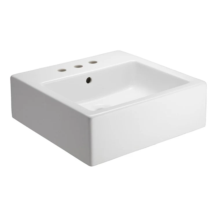 Vessel Patricia Square 4 Inch Centerset 20 Inch White Fireclay - Frankwebs