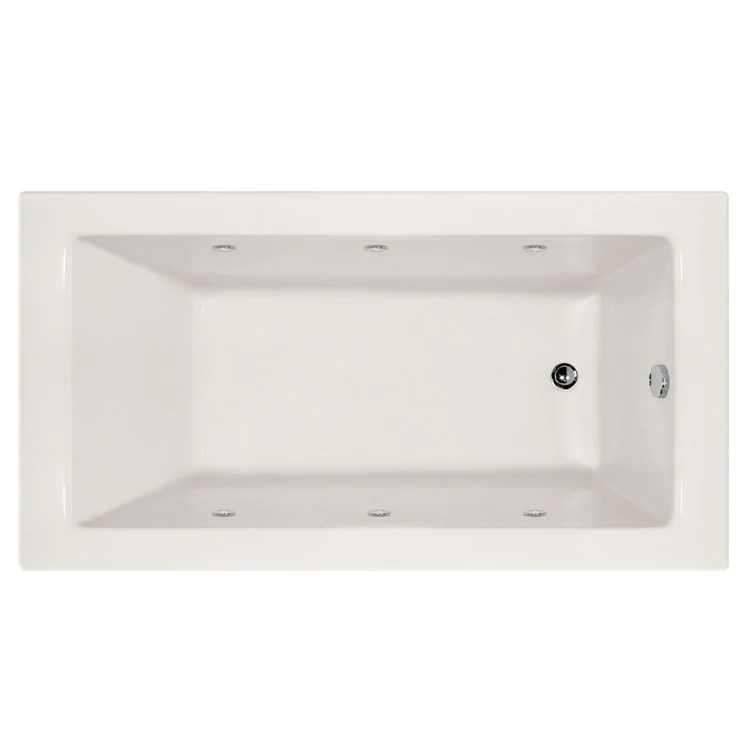 Whirlpool Tub Designer Collection Sydney 60 x 30 x 17 Inch Alcove Shallow Depth Right Hand Drain Bone Rectangle - Frankwebs