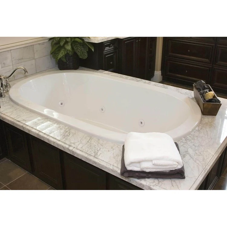 Soaking Tub Designer Collection Lorraine 74 x 44 Inch Drop-In Tub Only Side Center White Acrylic - Frankwebs