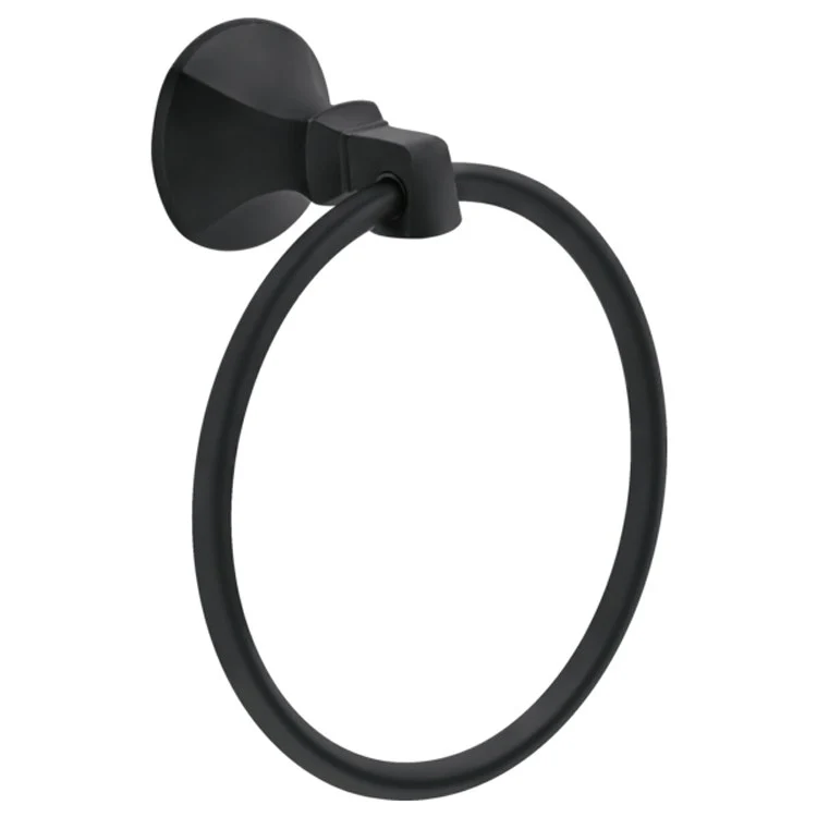 Towel Ring Ashlyn 6-3/8 Inch Round Closed Matte Black Zinc 2-3/4 Inch - Frankwebs