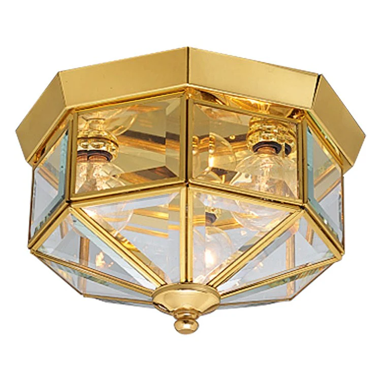 Octagonal Three-Light Flush Mount Ceiling Fixture - Frankwebs