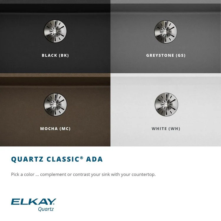 Kitchen Sink Quartz Classic 25 x 22 Inch Single Bowl ADA White Drop-In Rectangle Drain Location Rear Center Depth 5-1/2 Inch Naturally Sound Deadening Superior Heat Scratch Fade and Stain Resistance - Frankwebs