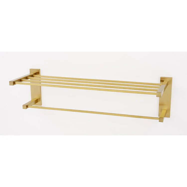 Towel Rack Contemporary II Bath Satin Brass 24 Inch Brass 9-3/4 Inch Concealed Wall Mount - Frankwebs