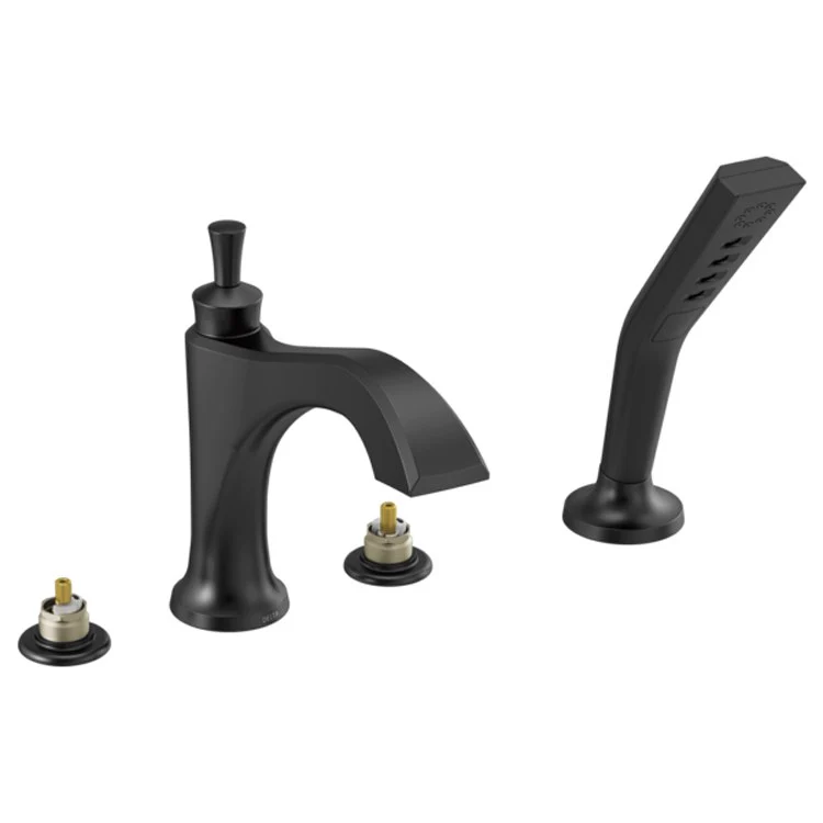 Roman Tub Trim Dorval with Handshower 2 Less Handles Matte Black - Frankwebs