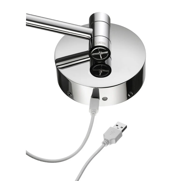 Shaving/Make Up Mirror Outline Wall Mount with LED Light Polished Chrome Round Framed 215 Millimeter - Frankwebs