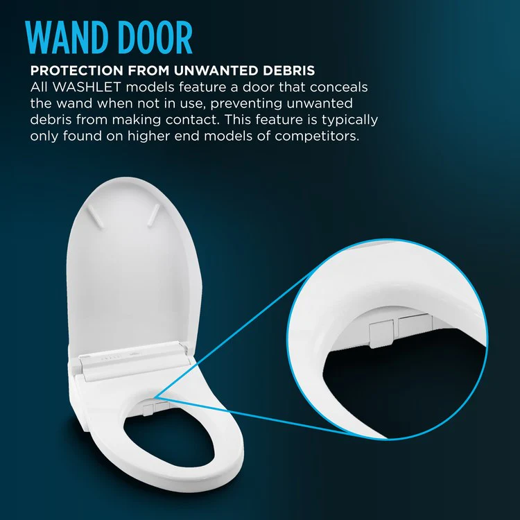 Washlet S500E Elongated Closed Front Heated Bidet Seat with EWATER+ - Frankwebs