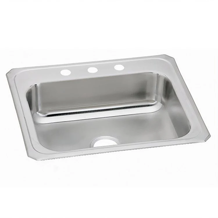 Kitchen Sink Celebrity 25 x 21.25 Inch Single Bowl 2 Hole Brushed Satin Drop-In - Frankwebs