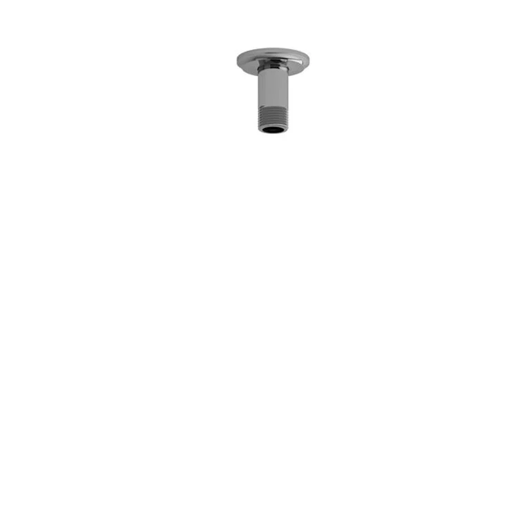 Shower Arm with Round Escutcheon and Momenti Flange Chrome 3 Inch 2-3/8 Inch 1/2 Inch Inlet MNPT Brass Ceiling Mount - Frankwebs