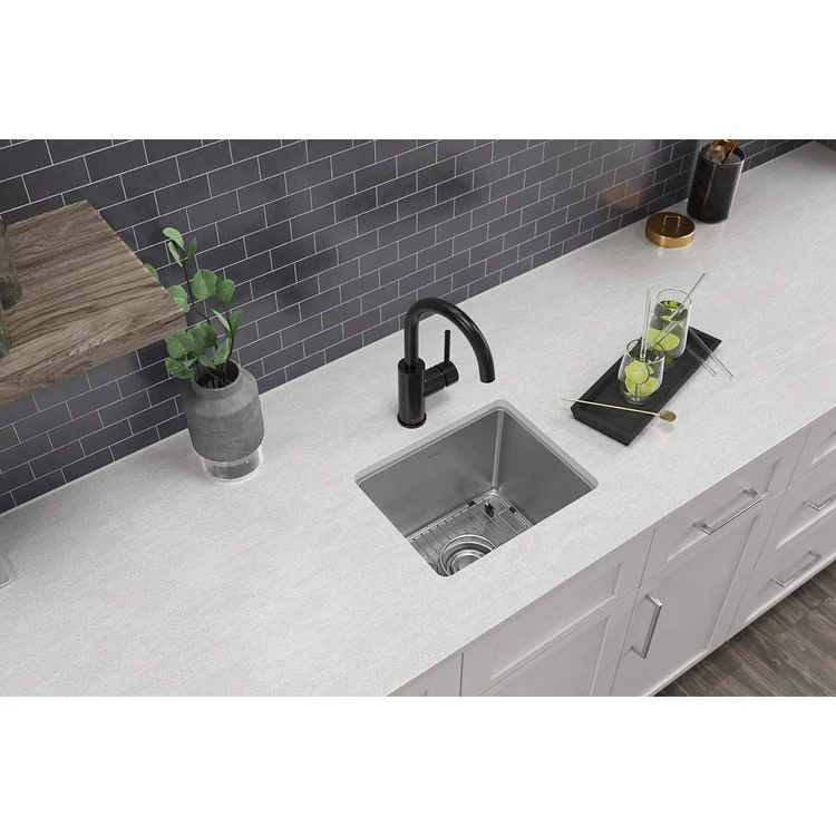 Sink Kit Crosstown Dual Mount 15 x 15 Inch Single Bowl Polished Satin Bottom Grid - Frankwebs