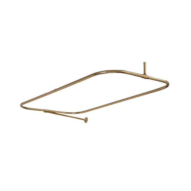 Shower Rod Rectangular with Side Support Polished Nickel 48 x 24 Inch Brass - Frankwebs