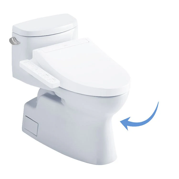 Toilet Carolina II 1 Pieces Universal Height Washlet+C2 Ready Cotton Elongated ADA 25-5/8 Inch 1.28GPF 12 Inch Rough-In Tornado Left Hand Less Seat - Frankwebs
