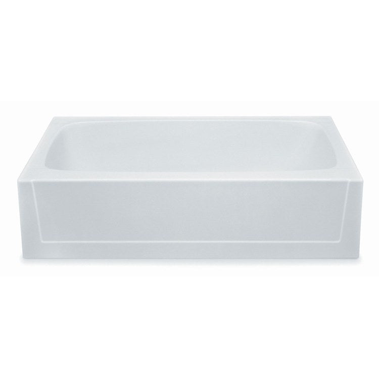 Soaking Tub Alcove Left Drain Bone Rectangle 50 Gallons 60 x 30 x 15 Inch - Frankwebs