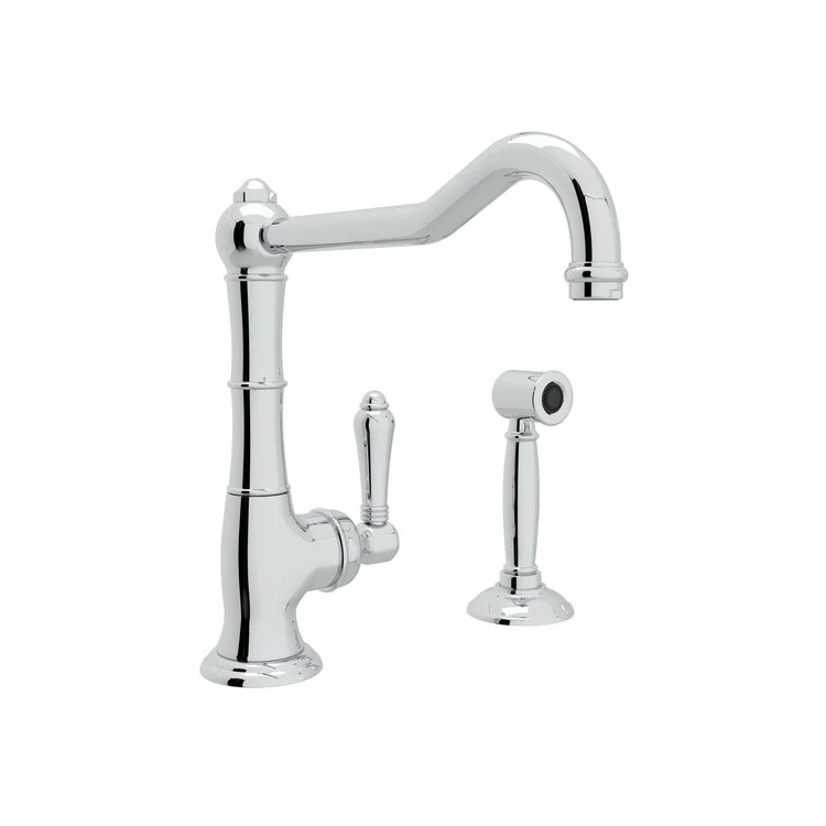 Kitchen Faucet Cinquanta with Sidespray Column Spout and Extended Spout 1 Metal Lever Italian Brass 1.5 Gallons per Minute - Frankwebs
