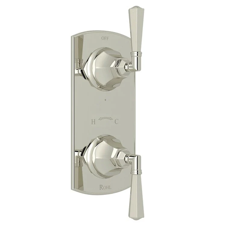 Thermostatic Trim Palladian 1/2 Inch with Diverter 2 Metal Lever Polished Chrome 6.7 Gallons per Minute Brass - Frankwebs