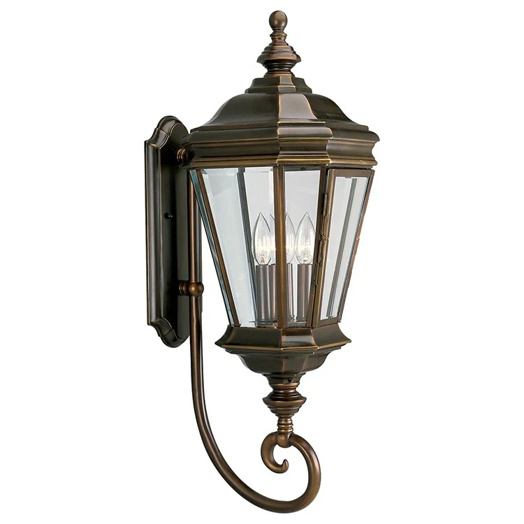 Crawford Three-Light Wall Lantern with Bottom Bracket - Frankwebs