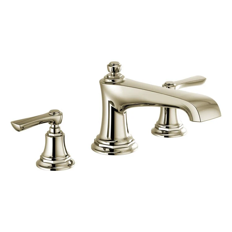 Roman Tub Trim Rook Less Handle Brilliance Luxe Gold ADA 10-16 Inch Spread 14 Gallons per Minute - Frankwebs