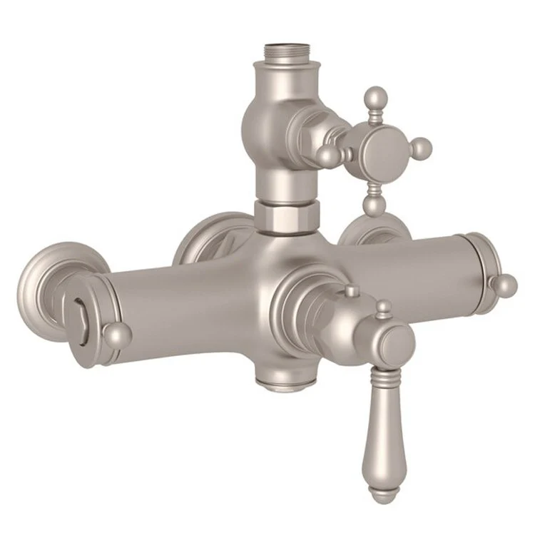 Thermostatic Valve Exposed with Volume and Temperature Control 2 Cross Polished Chrome - Frankwebs
