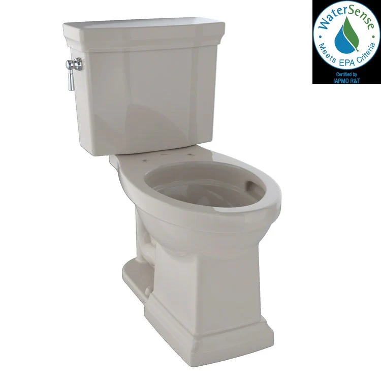 Toilet Promenade II 2 Pieces Close Coupled Universal Height Cotton Elongated ADA 31-1/4 Inch 1.28 Gallons per Flush Left Hand Chrome Less Seat - Frankwebs